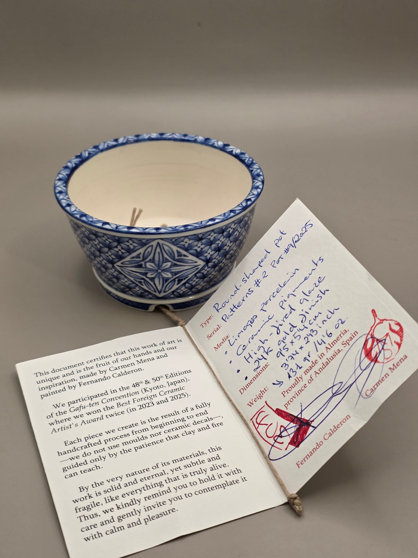 Handmade Ceramic Bonsai Pot - "Patterns #2" pot #17/2025 by Yuuki Ceramics