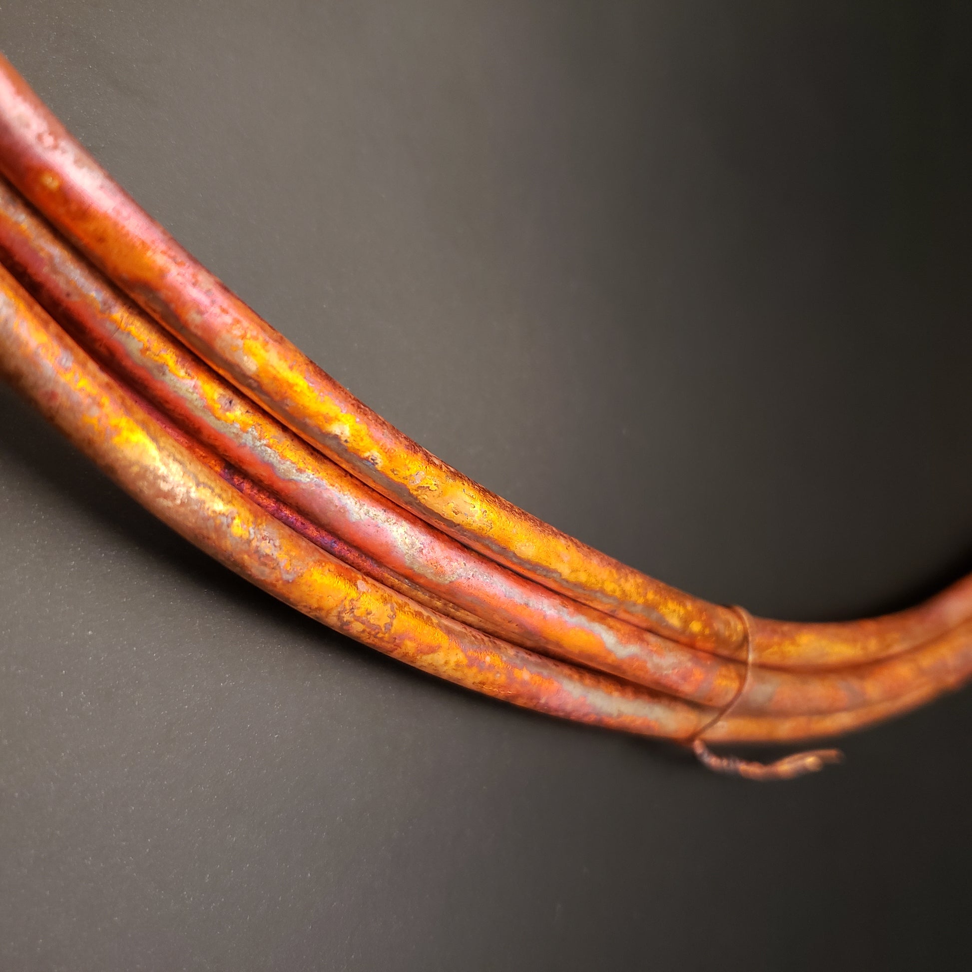 Annealed copper bonsai wire 4 gauge side view
