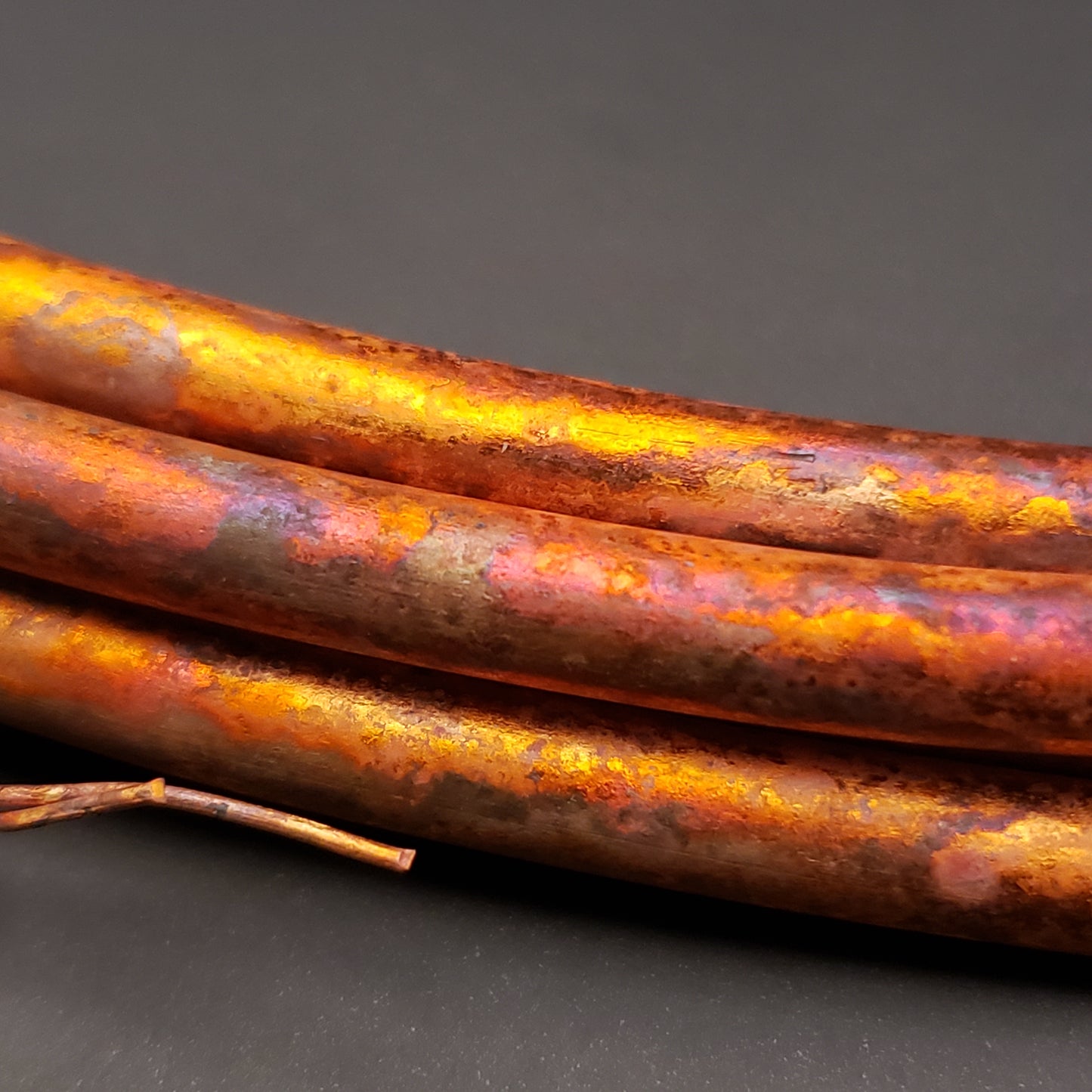 Annealed copper bonsai wire close up
