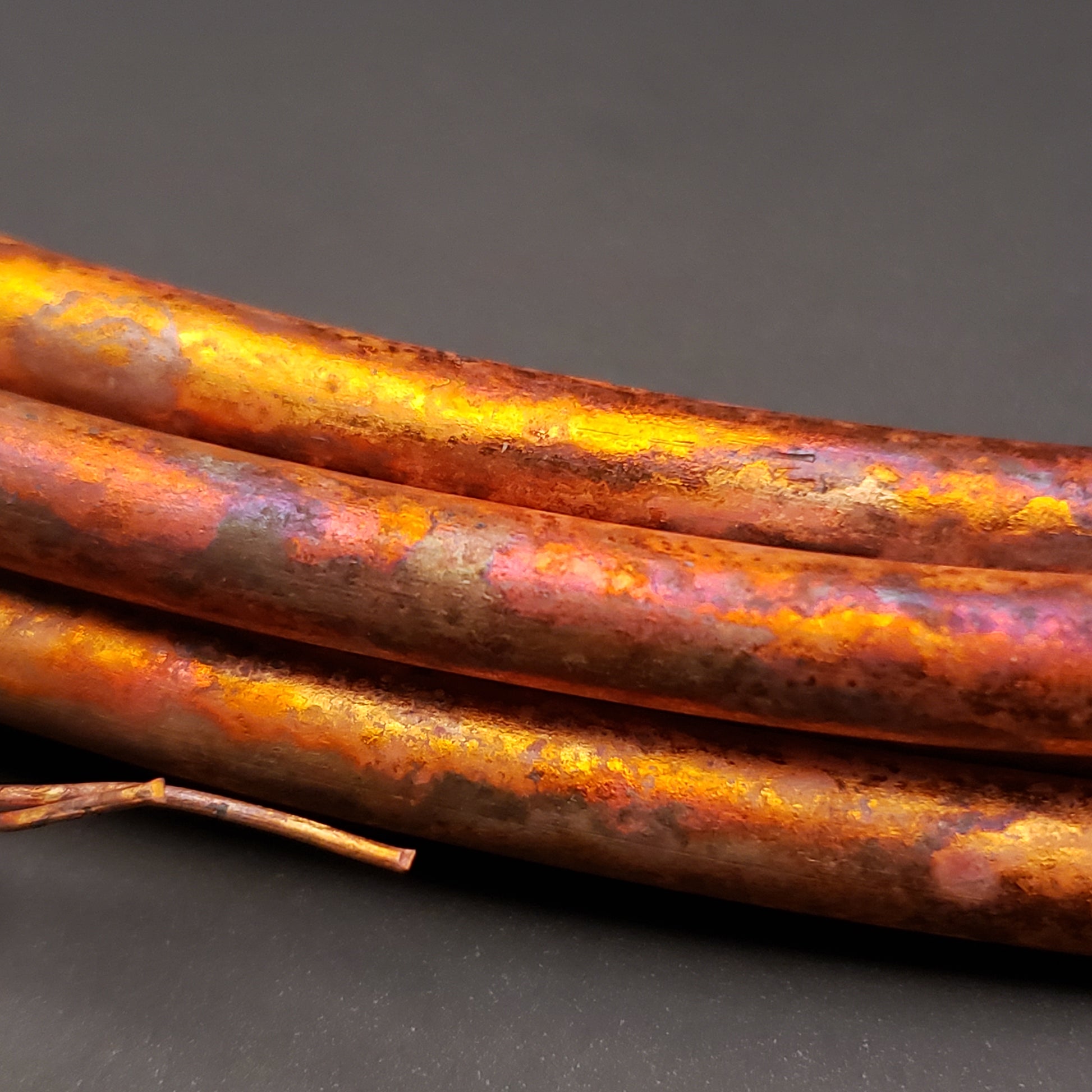 Annealed copper bonsai wire close up